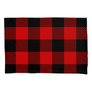 Buffalo Check Red and Black Lumberjack Plaid Decor Pillowcase