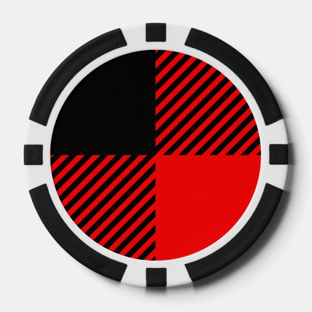 Buffalo Check Red and Black Lumberjack Plaid Decor Poker Chips (Front)