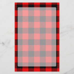 Buffalo Check Red and Black Lumberjack Plaid Decor Stationery