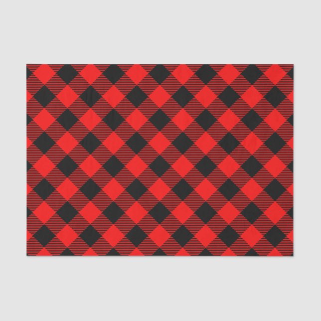 Buffalo Check Red and Black Lumberjack Plaid Decor Tissue Paper (Front)