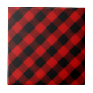 Buffalo Check Red and Black Plaid Tile