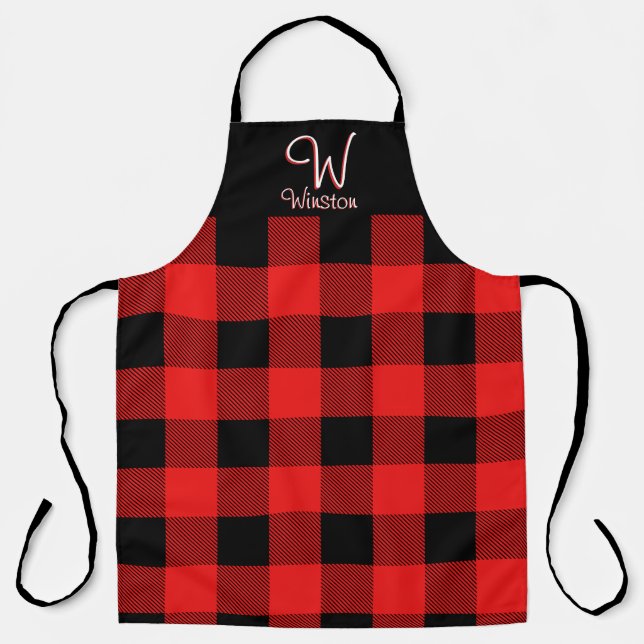 Buffalo Check Red Plaid Apron (Front)