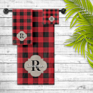 Buffalo Check Rustic Country Farmhouse Chic Bath Towel Set