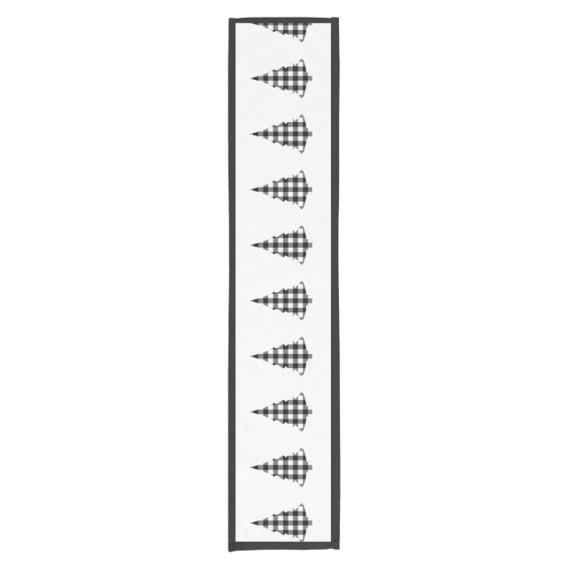 Buffalo Check rustic Trees Short Table Runner (Front)