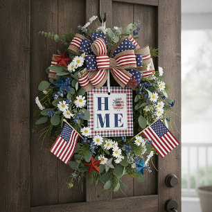 Buffalo check sunflower "Home" Glass Tree Decoration