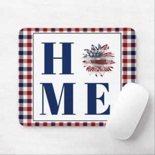 Buffalo check sunflower "Home" Mouse Mat