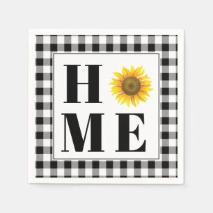 Buffalo check sunflower "Home" Napkin