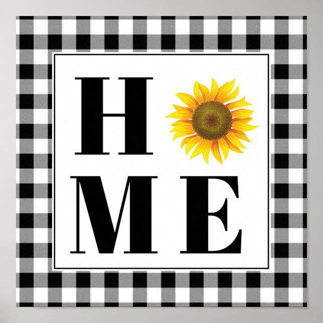 Buffalo check sunflower "Home"   Poster (Front)