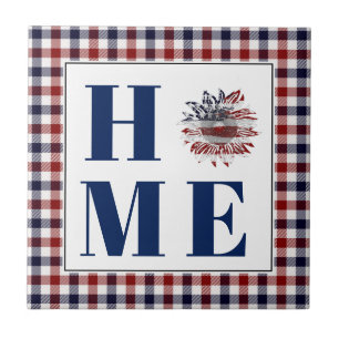Buffalo check sunflower "Home" Tile