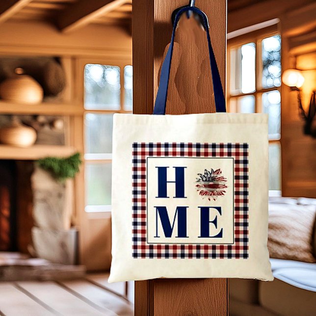 Buffalo check sunflower "Home"  Tote Bag (Creator Uploaded)