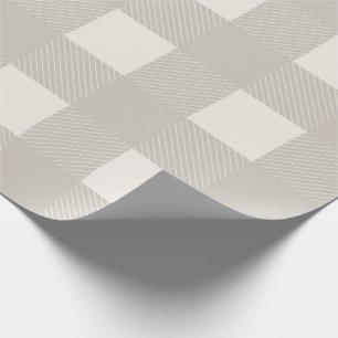 Buffalo Check Tan Simple Stylish Trendy Plaid Wrapping Paper