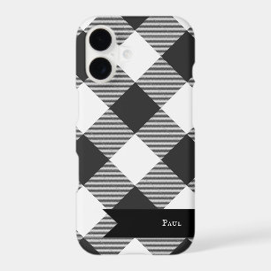 Buffalo Check White and Black Squares Plaid