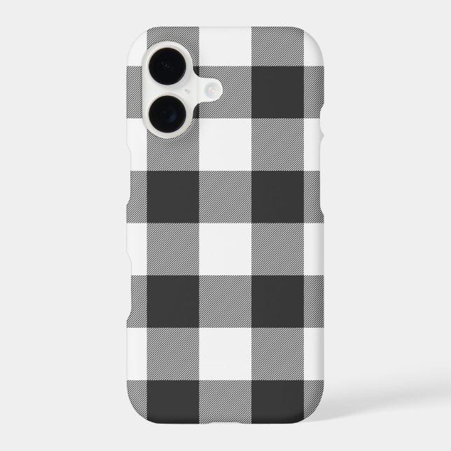 Buffalo Check White and Black Squares Plaid (Back)