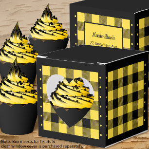 Buffalo Check - Yellow and Black - Heart Favour Bo Box
