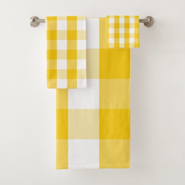 Buffalo Check - Yellow Mustard Bath Towel Set (Insitu)