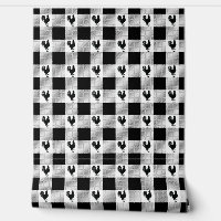 Buffalo Checks and Rooster Pattern - Black | White