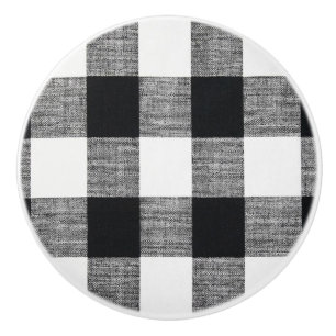Buffalo Checks Ceramic Knob