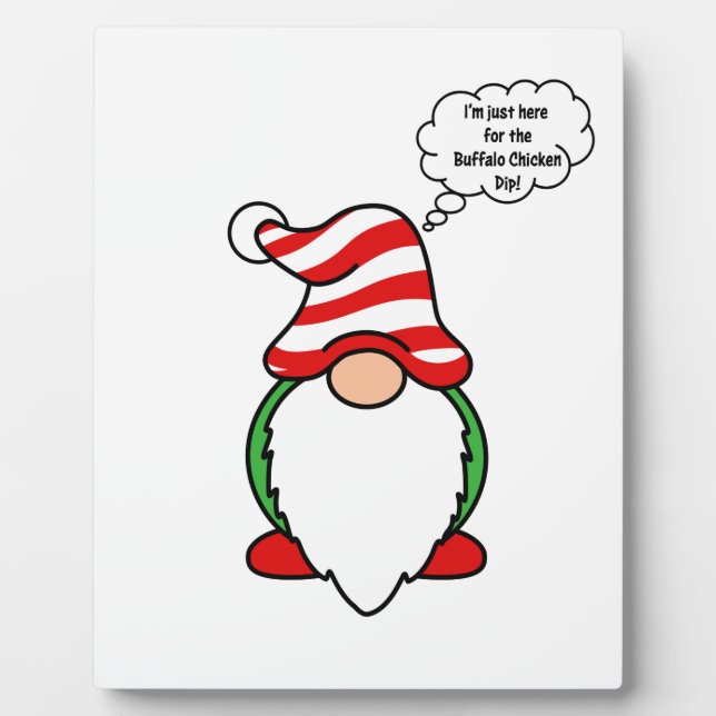 Buffalo Chicken Dip Christmas Gnome Plaque (Front)