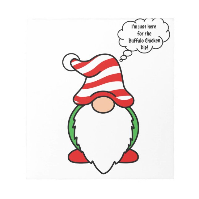 Buffalo chicken dip gnome notepad (Front)