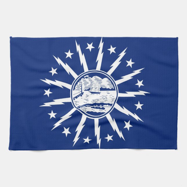 buffalo city flag united state america new york tea towel (Horizontal)