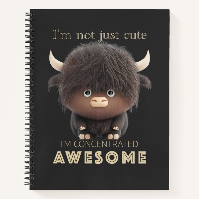 Buffalo Concentrated Awesome Cute Adorable Funny  Notebook (Front)