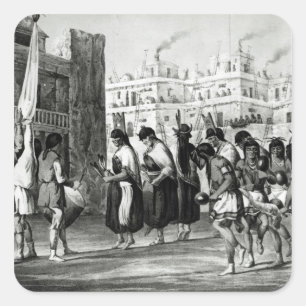 Buffalo Dance at Pueblo de Zuni Square Sticker