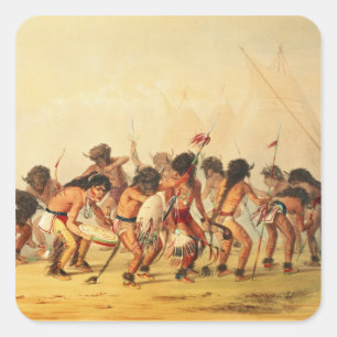 Buffalo Dance, c.1832 Square Sticker