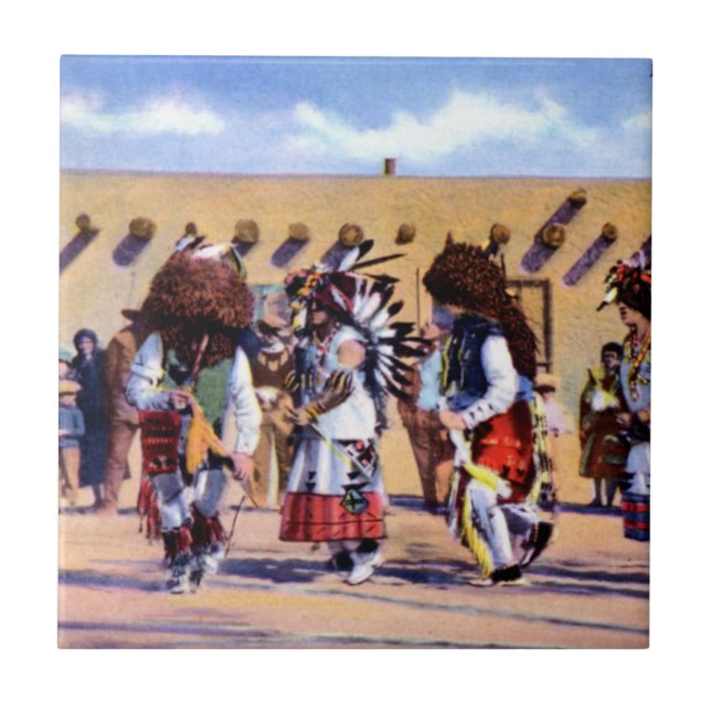 Buffalo Dance of the Pueblo Indians Tile (Front)