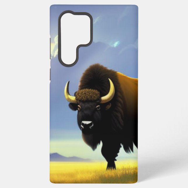 Buffalo Fields iPhone 13 Pro Slim Fit Case, Glossy Samsung Galaxy S22 Ultra Case (Back)