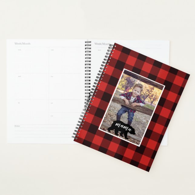 Buffalo Flannel Mama Bear Personalised Photo Planner (Display)
