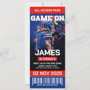 Buffalo Football Birthday Invitation