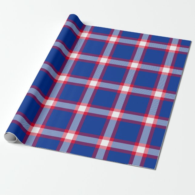 Buffalo Football Plaid Wrapping Paper (Unrolled)