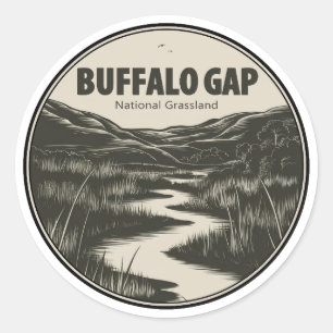 Buffalo Gap National Grassland Stream Classic Round Sticker
