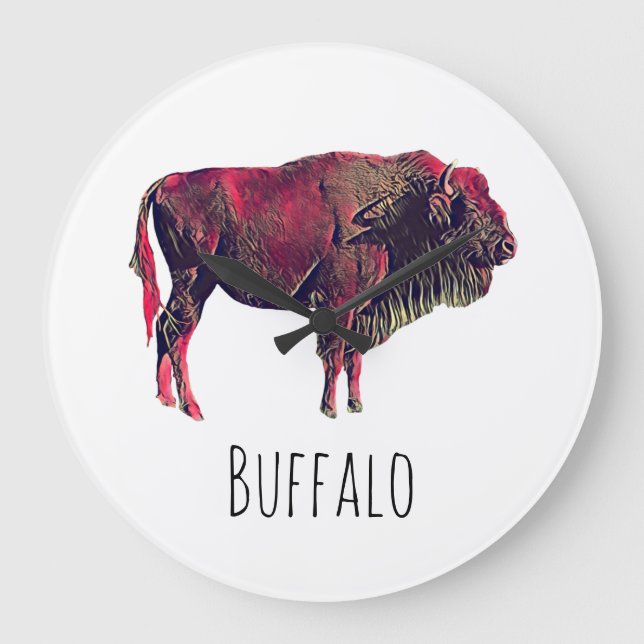 Buffalo Gift Large Clock (Front)