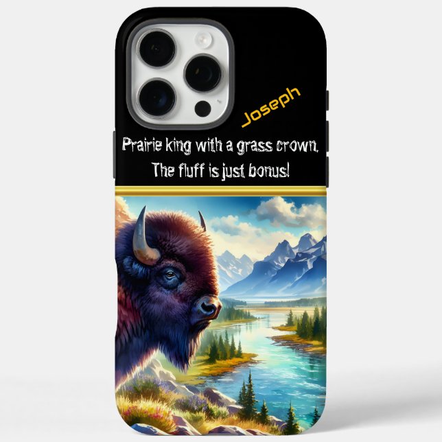Buffalo Grazing by a Lush River Case-Mate iPhone Case (Back)