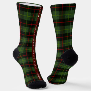 Buffalo Green Plaid Personalised Name Christmas Socks