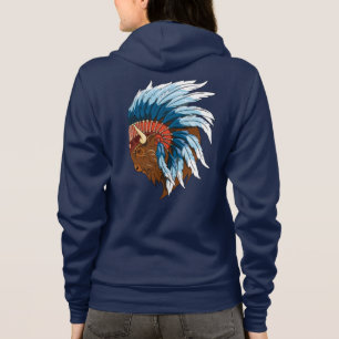 Buffalo Head With indian Headdress Hoodie