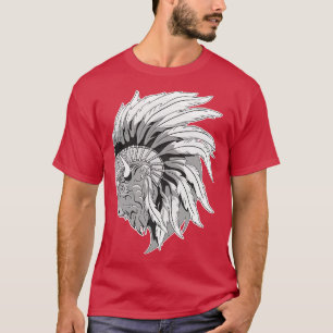 Buffalo head with indian headdress T-Shirt