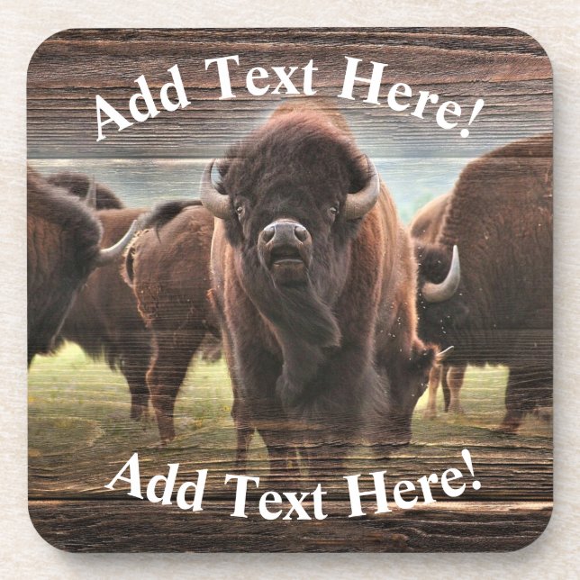 Buffalo Herd  Beverage Coaster (Front)