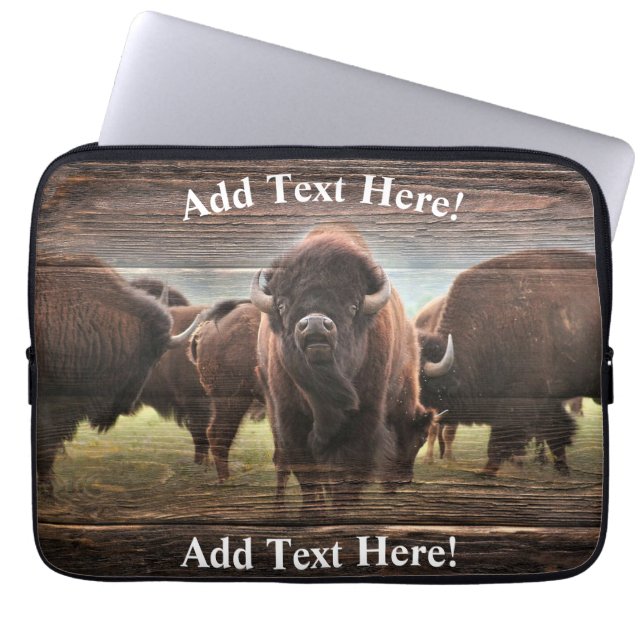 Buffalo Herd Laptop Sleeve (Front)
