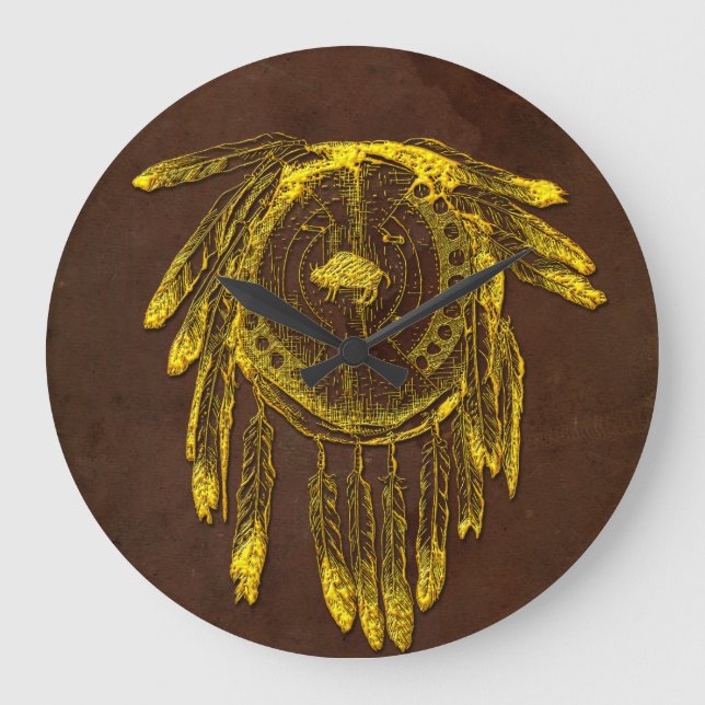 Buffalo Hide Shield 1 Wall Clocks Options (Front)