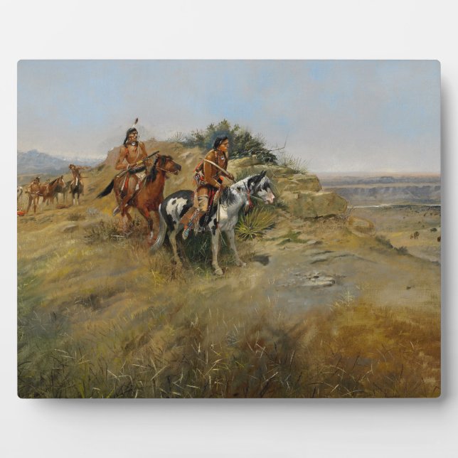 Buffalo Hunt, 1891 (oil on canvas) Plaque (Front)