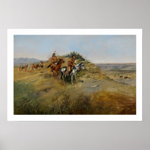 Buffalo Hunt, 1891 (oil on canvas) Poster