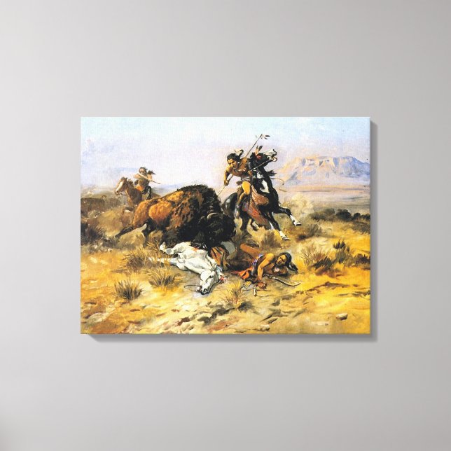 Buffalo Hunt Canvas Print (Front)