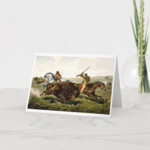 Buffalo Hunt in the USA Holiday Card