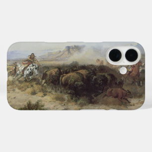 Buffalo Hunt No. 26 by CM Russell, Vintage Indians iPhone 16 Case
