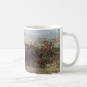 Buffalo Hunt No. 26 by CM Russell, Vintage Indians Coffee Mug