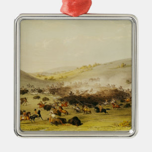 Buffalo Hunt, Surround, c.1832 Metal Tree Decoration