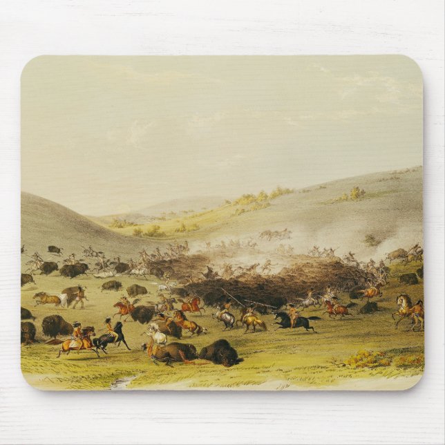Buffalo Hunt, Surround, c.1832 Mouse Mat (Front)