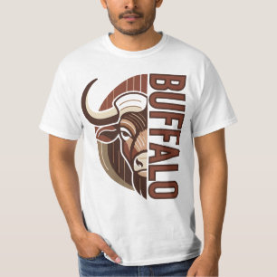 buffalo illustration with typo tee design